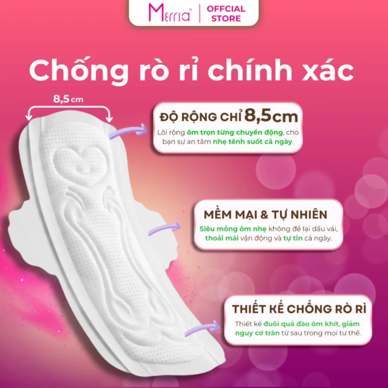Băng vệ sinh dạng quần siêu mỏng cánh Merria Relax, kháng khuẩn, khử mùi, siêu thấm hút – gói 5 miếng, size M~L